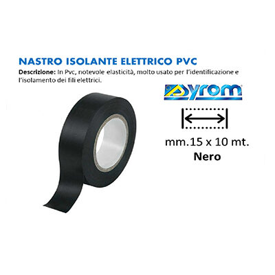 Nastro Isolante Elettrico Nero 15x10 mt