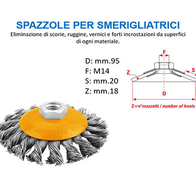 Spazzole Per Smerigliatrice Angolare | Set 4 Pezzi | Ø 75 Mm E 100 Mm | Per Rimuovere Ruggine E Vernice - Foto 3