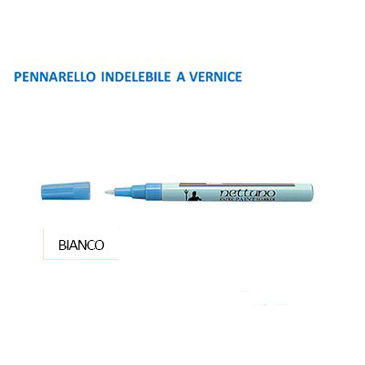 Pennarello Indelebile a Vernice Punta Fine Bianco Nettuno