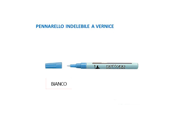 Pennarello Indelebile a Vernice Punta Fine Bianco Nettuno - Top Color
