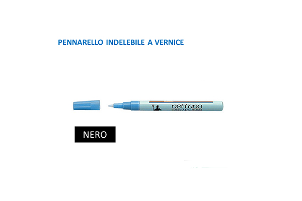 Pennarello Indelebile a Vernice Punta Fine Nero Nettuno - Top Color
