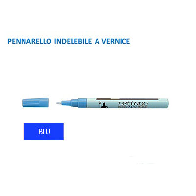Pennarello Indelebile a Vernice Punta Media Blu Nettuno