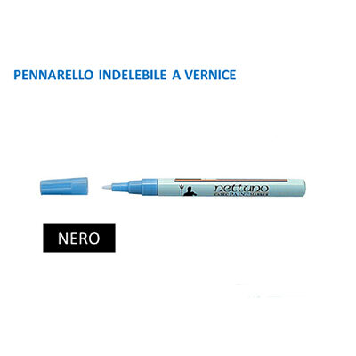 Pennarello Indelebile a Vernice Punta Media Nero Nettuno