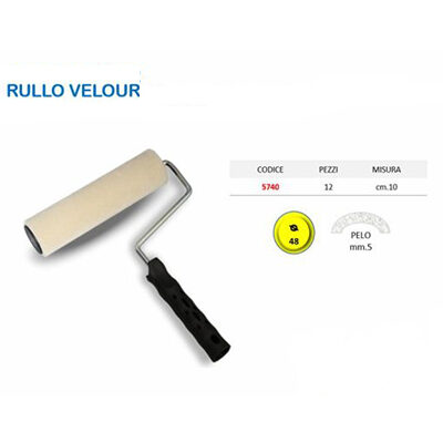 Rullo Velour con impugnatura 10 cm
