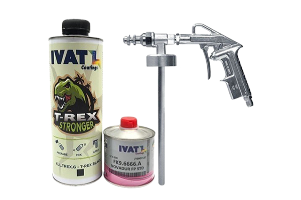 Kit Vernice Acrilica Goffrata 2K T-Rex Black + Pistola per T-Rex