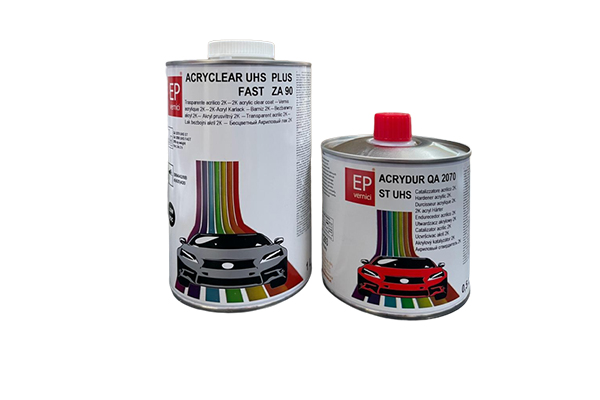 Trasparente Acrilico 2K Acryclear UHS Plus Fast ZA90 1 lt Ep Vernici + Catalizzatore Standard