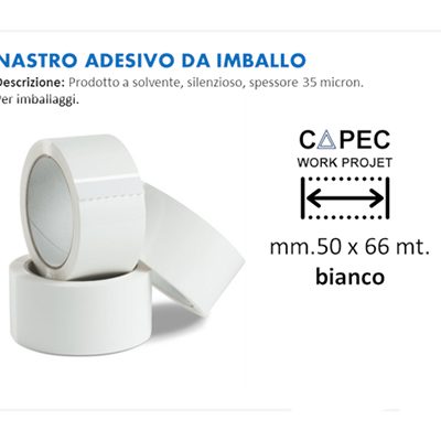 Nastro Adesivo da imballo Silenziato Bianco 50x66