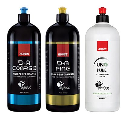 Kit Pasta Abrasiva Rupes 3x250ml - DA COARSE - DA FINE - PURE