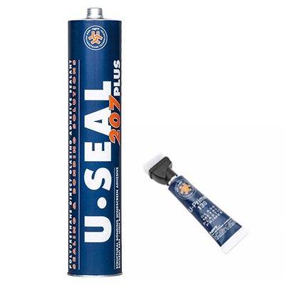 Kit incollaggio Cristalli U-Seal 207 Plus Nero - Cartuccia 310 ml e Primer Glass - Stick 10 ml