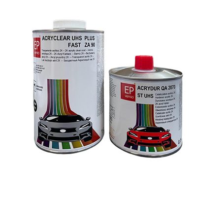 Trasparente Acrilico 2K Acryclear UHS Plus Fast ZA90 1 lt Ep Vernici + Catalizzatore Fast