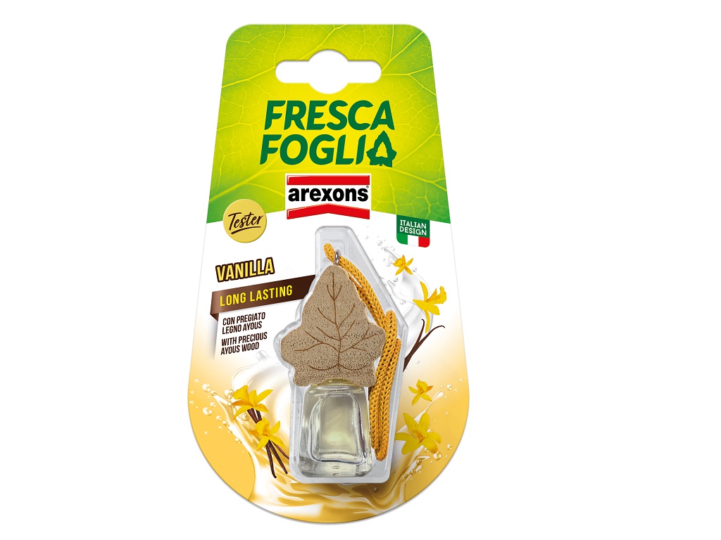 Profumatore per Auto Fresca Foglia Boccettino Vanilla Arexons