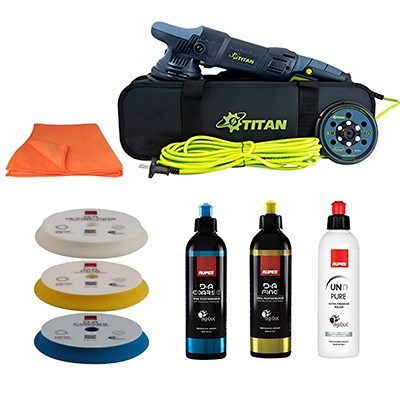 Kit Lucidatrice Rotorbitale Titan TDA15 con Pasta Abrasiva Rupes - DA COARSE - DA FINE - PURE con Tamponi DA150H - DA150M - DA150S