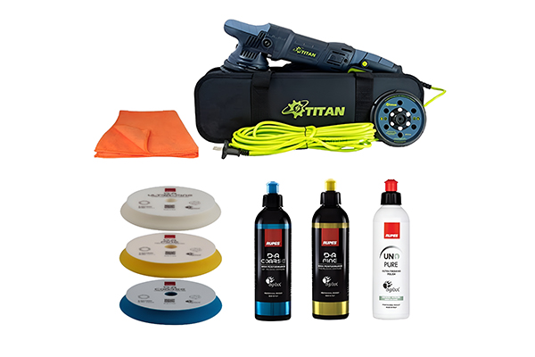 Kit Lucidatrice Rotorbitale Titan TDA15 con Pasta Abrasiva Rupes - DA COARSE - DA FINE - PURE con Tamponi DA150H - DA150M - DA150S