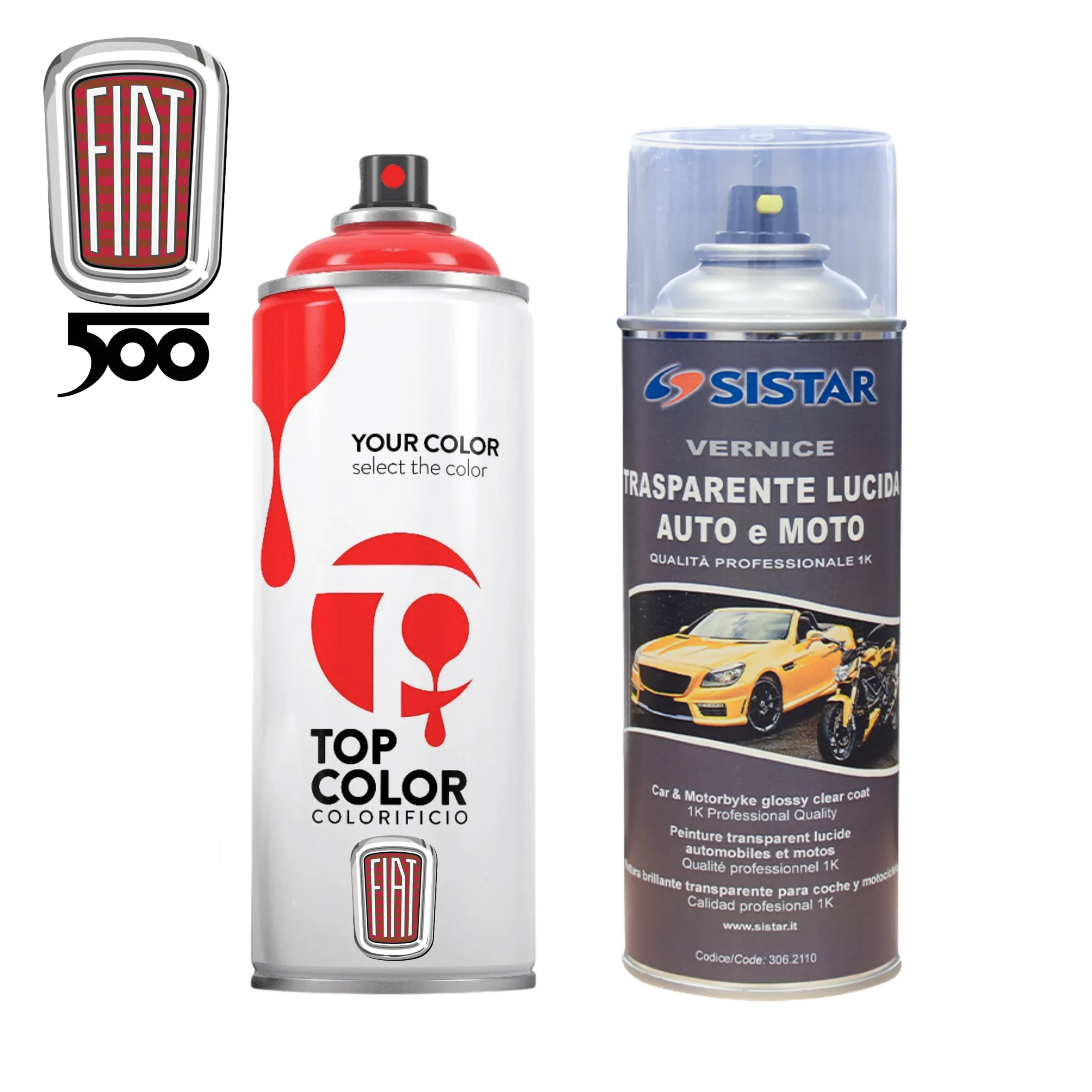 spray base opaca trasparente 1k fiat 500 1