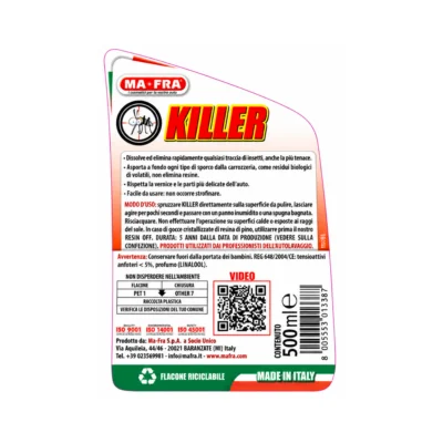 killer elimina moscerini etichetta